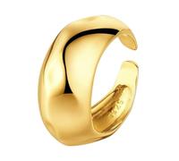 Chunky Dome Engagement Rings for Women S925 Sterling Silver Adjustable Open Band Ring 18K Gold Plated Minimalist Statement Vintage Jewelry for Everyday Wear Gold