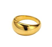 Chunky Dome Gold Ring For Women, Stackable Elegant Jewellery, Fasihion Design, Minimalist Style, Occasion Or Everyday Wear, Womens Accessory, Gift For Her (UK Q, EU 56, US 8)