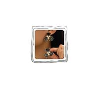 Chunky Flower Stud Earrings for Women Boho Enamel Floral Rhinestone Statement Earring Vintage Summer Beach Party Present Jewelry Accessories, M, Zinc, No Gemstone