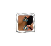 Chunky Flower Stud Earrings for Women Boho Enamel Floral Rhinestone Statement Earring Vintage Summer Beach Party Present Jewelry Accessories, M, Zinc, No Gemstone