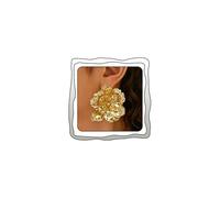 Chunky Flower Stud Earrings for Women Boho Enamel Floral Rhinestone Statement Earring Vintage Summer Beach Party Present Jewelry Accessories, M, Zinc, No Gemstone