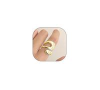 Chunky Geometric Open Statement Rings for Women 14K Gold Hollow Teardrop Dome Finger Rings Party Minimalist Anniversary Thumb Hand Jewelry Gift, S, Metal, No Gemstone