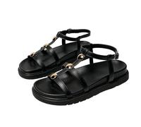 Chunky Gladiator Sandals Womens Size 4 Women's Platform Fashion Gladiator Sandals Sling Strap Buckle Ankle Strap Walking Chunky Wedge Ladies Flatform Black Footwear