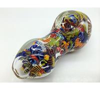 Chunky Glass Spoon Tobacco Pipe Colourful 4 Inch Handmade Unique One-Off Glass Art Pipe