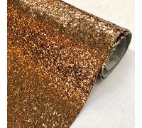 Chunky Glitter Fabric Sparkly A4 A5 Vinyl Faux Leather Craft Bag Wall Decor Bow (Bronze, 50cmx138cm Strip)