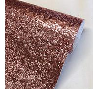 Chunky Glitter Fabric Sparkly A4 A5 Vinyl Faux Leather Craft Bag Wall Decor Bow (Rose Gold, 50cmx138cm Strip)
