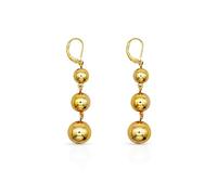 Chunky Gold Ball Beads Dangle Hoop Earrings for Women Round Balls Bead Chain Drop Earrings Trendy Statement Dangling Earrings Jewelry Accessories, L, Metal, No Gemstone