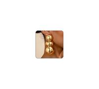 Chunky Gold Ball Earrings,Large Hoop Earrings for Women Trendy Chunky Earring Dainty Big Hoops Thick Dangle Earring Mother's Day Jewelry Gifts, L, Alloy Steel, No Gemstone