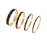 Chunky Gold Bangle Bracelet for Women, Leopard Print Bond Touch 4Pcs Set Stack Statement Bracelets Cheetah Gold Jewelry Stackable Cuff Gift, One Size, Zinc, no gemstone