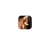 Chunky Gold Ear Cuffs for Women - Non-Piercing Clip-On Cartilage Hoop Earrings - Thick Trendy Statement Jewelry - Today's Daily Deals Clearance, 1, Zinc, No Gemstone