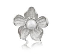 Chunky Gold Flower Brooch for Women Vintage Big Pearl Floral Brooch Pins Cute Petal Brooches Trendy Everyday Decorative Pins Dainty Festival Jewelry, L, Metal, no gemstone
