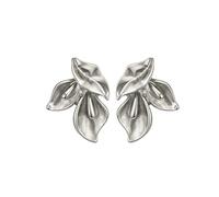 Chunky Gold Flower Earrings for Women Sectored Floral Leaf Drop Earrings Large Geometric Flower Statement Earring Boho Hypoallergenic Jewelry, L, Metal, No Gemstone