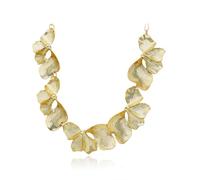 Chunky Gold Flower Statement Necklace - 3D Petal Design, Boho Floral Choker, Geometric Trendy Fashion Jewelry