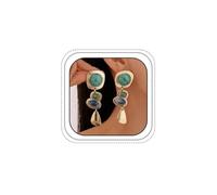 Chunky Gold Geometric Resin Dangle Drop Earrings for Women Vintage Gifts | Long,large,metal,oval,round,rectangle,irregular,textured,exaggerated,statement,simple,party,banquet,jewelry,blue,green,y2k