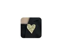 Chunky Gold Hammered Heart Brooch Pins for Women Trendy, Statement Silver Metal Love Heart-shaped Brooches Pin Vintage Costume Accessories Jewelry Gift, L, Metal, no gemstone