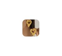Chunky Gold Heart Earrings Large Love Dangle Drop Irregular Statement Earrings for Women, L, Zinc, No Gemstone