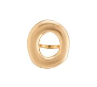 Chunky Gold Hollow Statement Ring for Women Silver Chunky Hollow Oval Shaped Ring Non Tarnish Irregular Geometric Minimalist Rings Trendy Jewelry Accessories for Women, Stainless Steel, No Gemstone