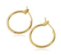 Chunky Gold Hoop Earrings,Hypoallergenic, for Women 925 Sterling Silver Post Hollow Tube Hoops Earrings,for Women Lightweight Tube Hoop