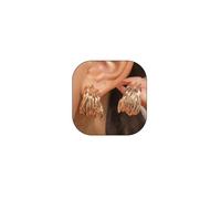 Chunky Gold Hoop Statement Earrings for Women,Irregular Geometry Twisted Triangle Drop Dangle Earrings Party Dainty Jewelry Accessories Gifts, S, Zinc, No Gemstone