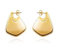 Chunky Gold Knot Earrings Statement Earrings for Women Gold Plated Dupes Geometric Dangle Earrings Hypoallergenic Fashion Trendy Jewelry Gifts (Fin-Large)