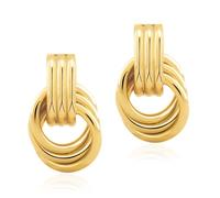 Chunky Gold Knot Earrings Statement Earrings for Women Gold Plated Dupes Geometric Dangle Earrings Hypoallergenic Fashion Trendy Jewelry Gifts (Knot-GD-Medium)