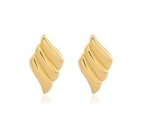 Chunky Gold Knot Earrings Statement Earrings for Women Gold Plated Dupes Geometric Dangle Earrings Hypoallergenic Fashion Trendy Jewelry Gifts (Wing)