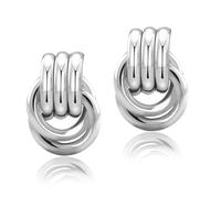 Chunky Gold Knot Earrings Statement Earrings for Women Gold Plated Dupes Geometric Dangle Earrings Hypoallergenic Fashion Trendy Jewelry Gifts (Knot-SL-Large)