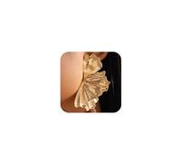 Chunky Gold Large Flowers Dangling Earrings for Women Bold Geometric Floral Pleated Dangle Earring Trendy Big Plus Size Statement Jewelry Prom Gifts, One Size, Metal, No Gemstone