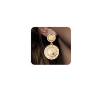 Chunky Gold Round Dangle Earrings,Big Hammered Circle Drop Earrings for Women,Large Disc Statement Earrings Vintage Jewelry