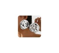 Chunky Gold Silver Plated Pleated Lava Stud Earring for Women,Large Geometric Molten Statement Dangle Earrings Punk Party Fashion Accessories Gift, L, Metal, No Gemstone