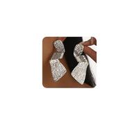 Chunky Gold Silver Plated Spiral Pleated Dangle Earring for Women,Simply Pleated Vortex Drop Earring Punk Party Fashionable Jewelry Accessories Gift, L, Metal, No Gemstone