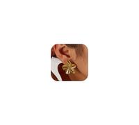Chunky Gold Statement Earrings For Women Gold Flower Earrings Trendy Ginkgo Leaf Floral Earrings Geometric Sectored Flower Earring Simple Jewelry for Women, unified, Metal, No Gemstone