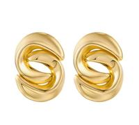 Chunky Gold Statement Earrings For Women Maximalist Wedding Date Birthday Gift, Bold Exaggerated Textured Dangle Trendy Jewelry