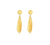 Chunky Gold Stud Earrings for Women 14K Gold Plated Posts Teardrop Statement Dangle Earrings Lightweight Hammered Drop Dangle Earrings for Women, Stainless Steel, No Gemstone