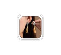 Chunky Gold Teardrop Drop Earrings for Women Y2k Fashion Jewelry, L, Metal