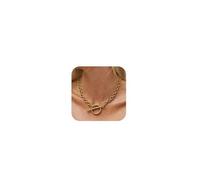 Chunky Gold Toggle Necklace Silver Cuban Link Chain Choker Toggle Bar Clasp Necklaces for Women Chunky Statement Necklaces Jewelry Gifts for Teen Girls(Gold)