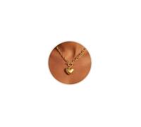 Chunky Heart Necklace for Women Chunky Gold Necklaces Big Hammered Pendant | 14k Gold Plated Heart Chain Necklace with Toggle Clasp Non Tarnish Chunky Choker Charms Jewelry for Daily Wear Gifts
