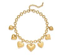 Chunky Heart Necklace with Stone Sunburst Heart Pendant Necklace Vintage Statement Necklace for Women Gold Chunky Toggle Necklace