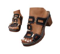 Chunky Heel Solid Color Ethnic Fashion Sandals For Casual Summer Outdoor Walking Comfortable Footwear Lightness That Never Weighs You Down
