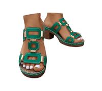 Chunky Heel Solid Color Ethnic Fashion Sandals For Casual Summer Outdoor Walking Comfortable Footwear Lightness That Never Weighs You Down