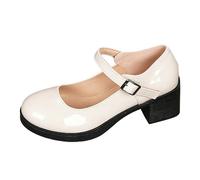 Chunky Heels Women Round Toe Heels Ladies Elegant Ankle Strap Ankle Strap Summer Mother of the Bride and Groom Ideal for Adding a Touch of Luxury - Perfect for Elegant White