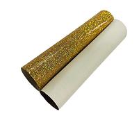Chunky Hexagon Glitter Fabric Backed PU Leather A4 Sheets Bows Crafts Code # 012 (A4 210 x 297mm) (5 - Hex Gold Holographic)