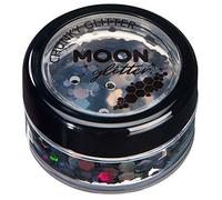 Chunky Holographic Glitter by Moon Glitter - Black - Cosmetic Festival Makeup Glitter for Face, Body, Nails, Hair, Lips - 3g