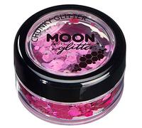 Chunky Holographic Glitter by Moon Glitter - Pink - Cosmetic Festival Makeup Glitter for Face, Body, Nails, Hair, Lips - 3g