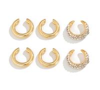 Chunky Hoop Earrings for Women Thick Open Hoops Earrings Hypoallergenic Chunky Gold Hoops Earrings Fashion Jewelry Gifts for Women, M, Alloy Steel, No Gemstone