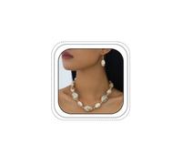 Chunky Irregular Acrylic Necklace Earrings Set for Women Vintage Jewelry | Metal,resin,crystal,gold,brown,white,large,simple,boho,adjustable,hanging,gifts,travel,y2k,party,prom,daily,hook,exaggerated