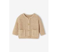 Chunky knit baby cardigan marl beige