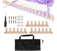 Chunky Knit Blanket Loom Kit for Adults, Big 35.4in Thick Wooden Frame Complete Set with Storage Bag, Screwdriver Tools & Crochet Accessories for Beginners DIY Afghans Throws Shawl Hand Knitting