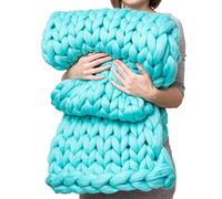 Knitted Blanket Chunky Knit Throw Chunky Knitted Blanket Knit Blanket Grey Throws For Sofa Large Knitted Bed Throw Blankets For Beds 80X100,lake green