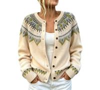 Chunky Knit Cardigan for Women UK Button Down Open Front Fair Isle Jumpers | Ladies Aran Cardigans , Crochet , Cable Knit , Long Sleeve ,Warm Knitwear ,Fall Winter Outfits for Daily Office Vacation